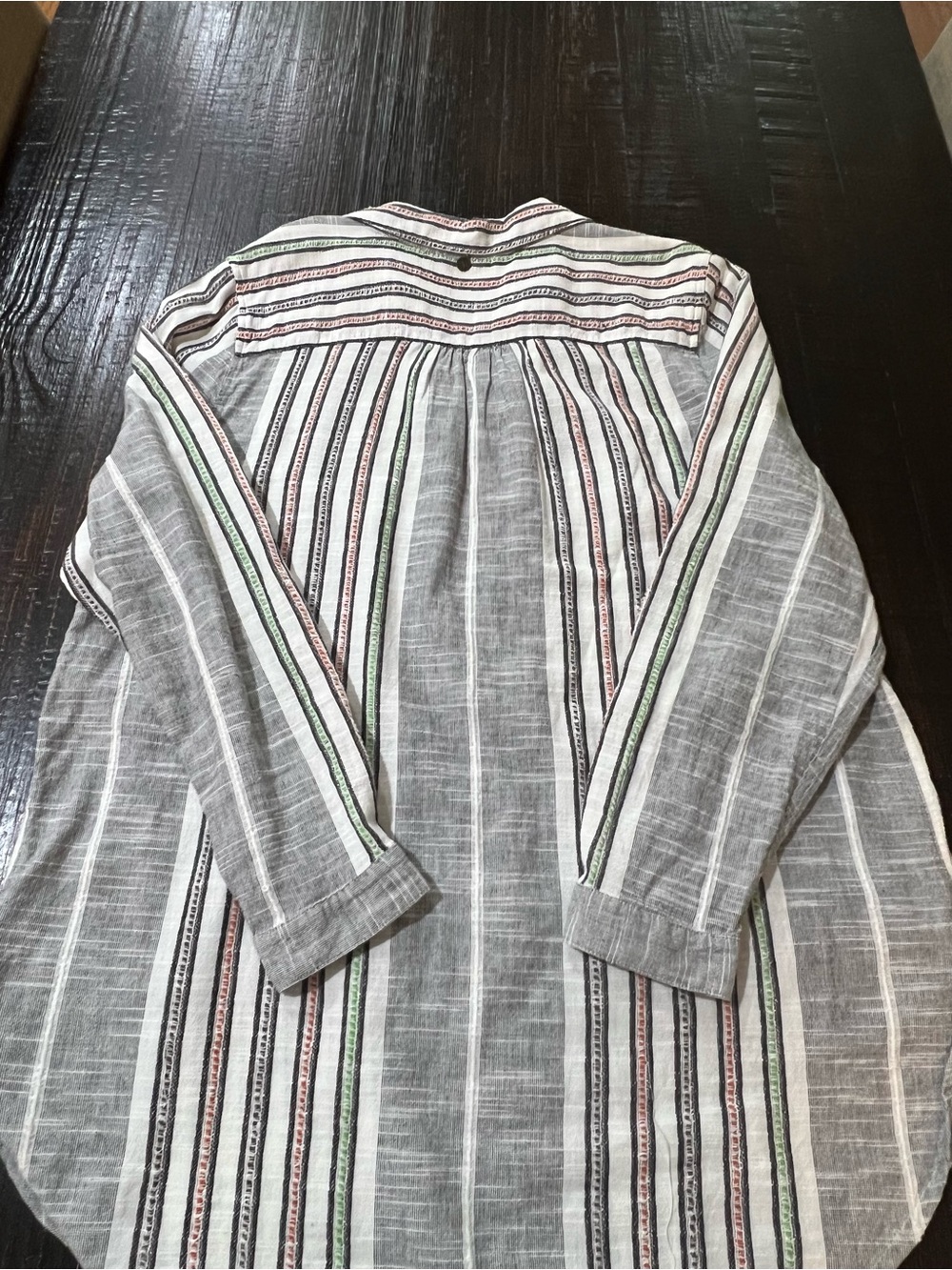 Soft Surroundings Shirt Womens Large Aruba Embroidered Pullover Tunic Boho Strip - Picture 4 of 14